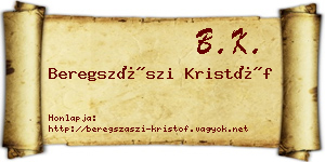 Beregszászi Kristóf névjegykártya