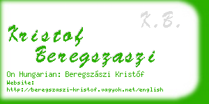 kristof beregszaszi business card